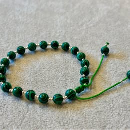 Malachite Style Green Bead Bracelet
