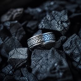 Anillo de caballero giratorio con grecas plata .925