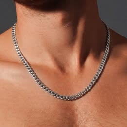 Silver Cuban Link Chain Necklace