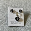 SET ARETE Y DIJE ROSA MINI, PLATA .925