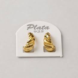 ARRACADA CHUNKY CON BANO DE ORO, P,LATA .925