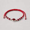 PULSERA AJUSTABLE DE HILO ROJO CON AGATAS, PLATA .925