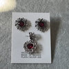 SET ARETE Y DIJE FILIGRANA OXIDADA, PLATA .925