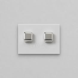 ARETES BROQUEL LISO DE CUBO, PLATA .925