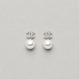 ARETE CON PERLA CON CIRCONIA, BANO DE RODIO, PLATA .925