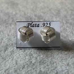 ARETE NUDO HECHO A MANO, PLATA .925