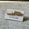 Arete de Rectángulo Cartoneado Plata .925