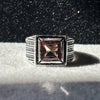 ANILLO CUADRADO ZULTANITA, TALLA 9.5 (2), 10 , PLATA .925