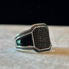 Anillo para caballero con circonia negra talla 10 y 11
