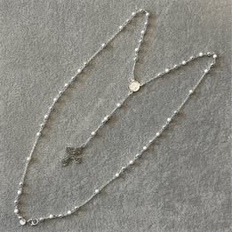 Silver Rosary Necklace