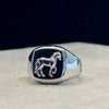ANILLO DE CABALLO CON ONIX, talla 11, 12, 13