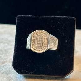 Anillo para caballero con circonia blanca talla 10 y 11