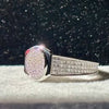 ANILLO CABALLERO CON CIRCONIAS, ELIGEN TALLA 10, 12, BAÑO DE RODIO, PLATA .925
