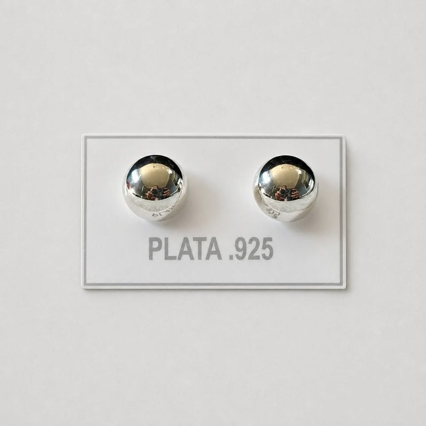 BROQUEL MEDIA BOLA LISA GRANDE, PLATA .925