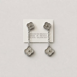 ARETE LARGO CON MICROCIRCONIAS, BAÑO DE RODIO
