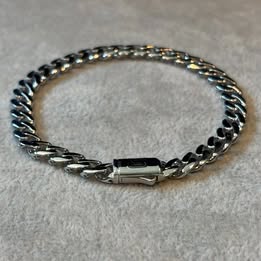 PULSO INSP. MONACO CHAIN 20CM, BAÑO DE RODIO, PLATA .925