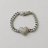 PULSERA INSP. MONACO CHAIN CON CORAZON MULTICIRCONIA BLANCA 18CM, PLATA .925