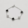 Pulsera vc negro y circonia plata .925
