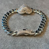 PULSERA INSP. MONACO CHAIN CON CORAZON MULTICIRCONIA BLANCA 18CM, PLATA .925