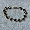 PULSERA NEGRA CON BANO DE RODIO, PLATA