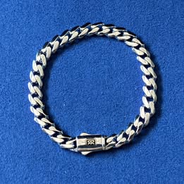 PULSO INSP. MONACO CHAIN 18CM, BAÑO DE RODIO, PLATA .925