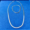 COLLAR Y PULSERA PLANCHADA PANZA DE VIBORA, PLATA .925