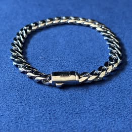 PULSO INSP. MONACO CHAIN 18CM, BAÑO DE RODIO, PLATA .925