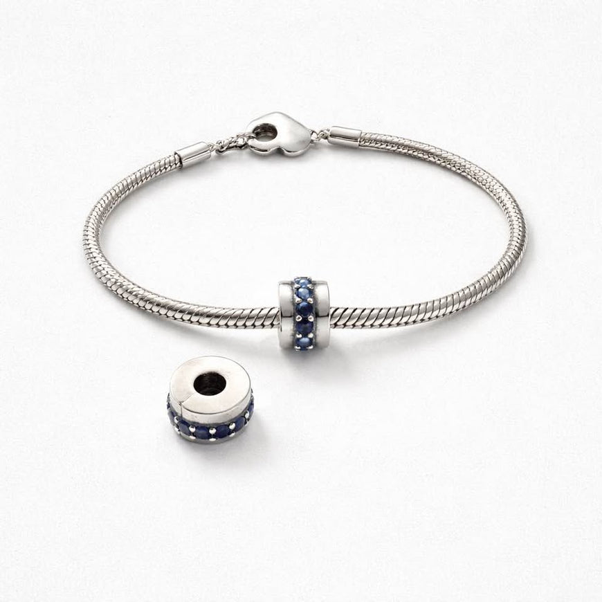 Charm blue Pave clip
