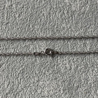 CADENA TORZAL 50CM, BANO DE RODIO, PLATA .925