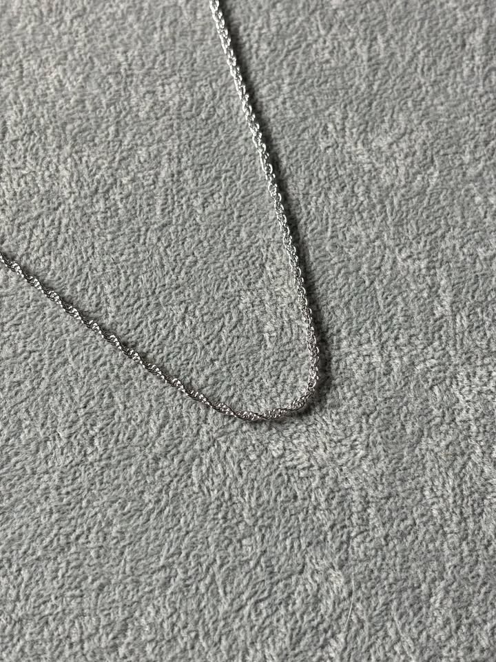 CADENA TORZAL 50CM, BANO DE RODIO, PLATA .925
