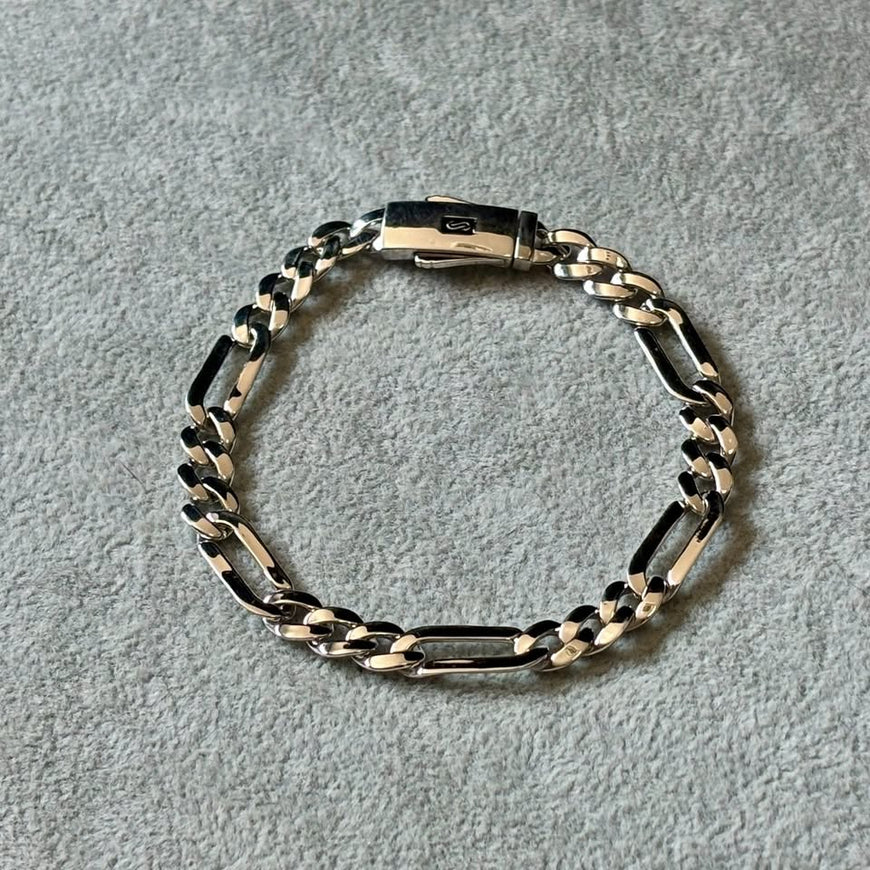 PULSERA INSP. MONACO CHAIN, TALLA 21CM, BAÑO DE RODIO, PLATA .925
