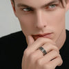 ANILLO DE BANDA 3 RIELES OXIDADO, ELIGEN TALLA 7, 8, 9, 10, 11,12,13 Plata .925
