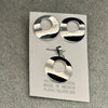 SET DE ARETES Y DIJE REDONDOS ONDULADOS, PLATA .925