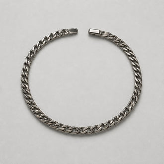 PULSERA CUBANA CON BROCHE DE CAJA 22CM, PLATA .925