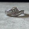 Anillo dos lineas circonia baguette #6