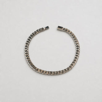 PULSERA CUBANA CON BROCHE DE CAJA 20CM, PLATA .925