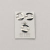 SET DE ARETES Y DIJE REDONDOS ONDULADOS, PLATA .925