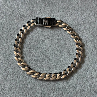 PULSERA INSP. MONACO CHAIN LISA DISEÑO, 20CM bano de rodio