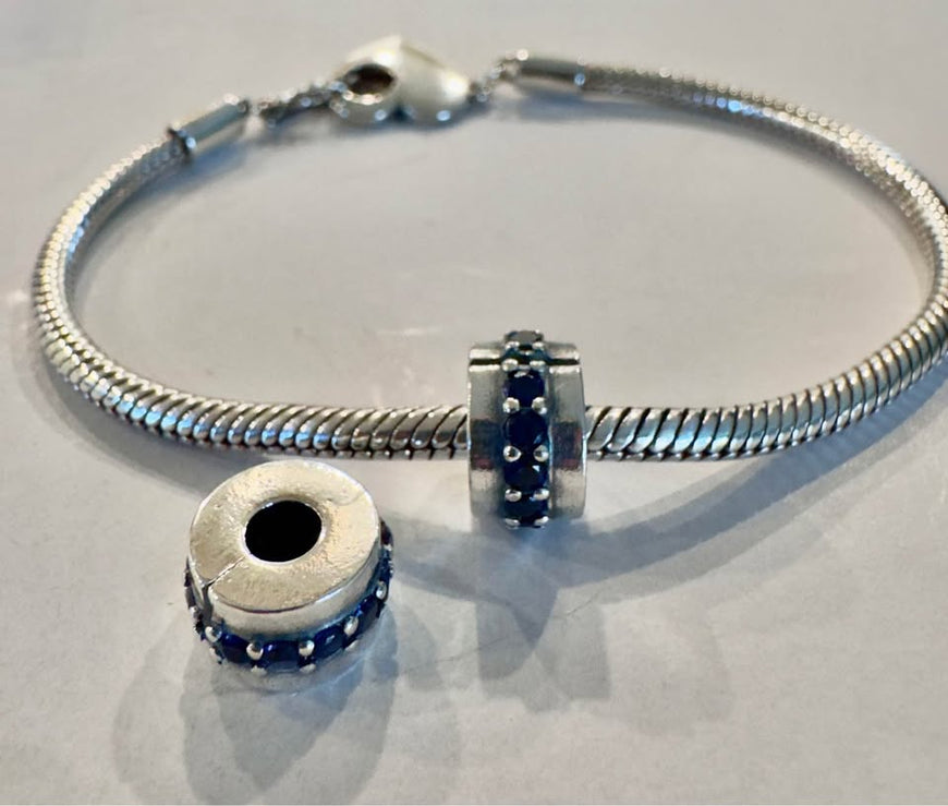 Charm blue Pave clip