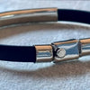 PULSERA AJUSTABLE HILO NEGRO CHACRAS CON DIJE INFINITO, PLATA .925