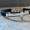 PULSERA VINIPIEL TRENZADA CON PLACA + LISA, PLATA .925