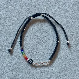 PULSERA CAUCHO CON PLACA 3 LINEAS, PLATA .925