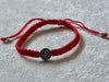 PULSERA DE HILO DE SAN JUDAS TADEO,  COLOR VERDE, ROJO Y NEGRO, PLATA .925