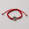 PULSERA DE HILO DE SAN BENITO,  COLOR 2 NEGRO Y 2 ROJO,