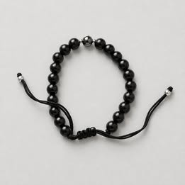 PULSERA AJUSTABLE CON PIEDRA ONIX, PLATA .925