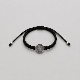 PULSERA DE HILO DE SAN BENITO,  COLOR 2 NEGRO Y 2 ROJO,