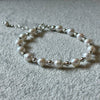 PULSERA CON PERLAS Y BOLITAS DE PLATA, PLATA .925
