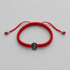 PULSERA DE HILO DE SAN JUDAS TADEO,  COLOR VERDE, ROJO Y NEGRO, PLATA .925