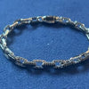 PULSERA INSP. MONACO CHAIN ESLAVON ONIX TALLA 19CM/7.5" CON BAÑO DE RODIO, PLATA