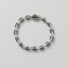 PULSERA INSP. MONACO CHAIN ESLAVON ONIX TALLA 19CM/7.5" CON BAÑO DE RODIO, PLATA